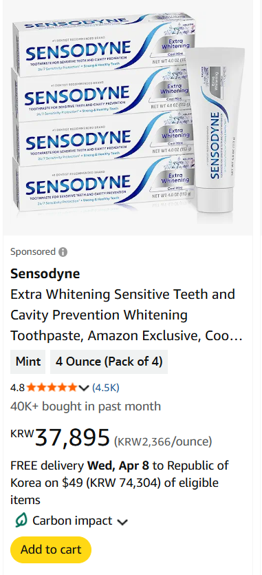 desensitizing toothpaste, Sensodyne