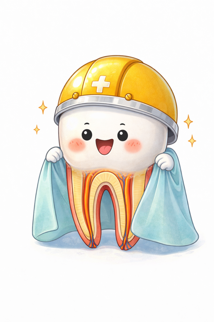 치아의 크라운 수복 그림